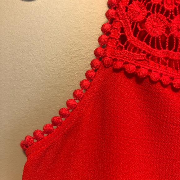 NWOT Halogen Red Lace & Crepe Top- XS - Picture 6 of 7